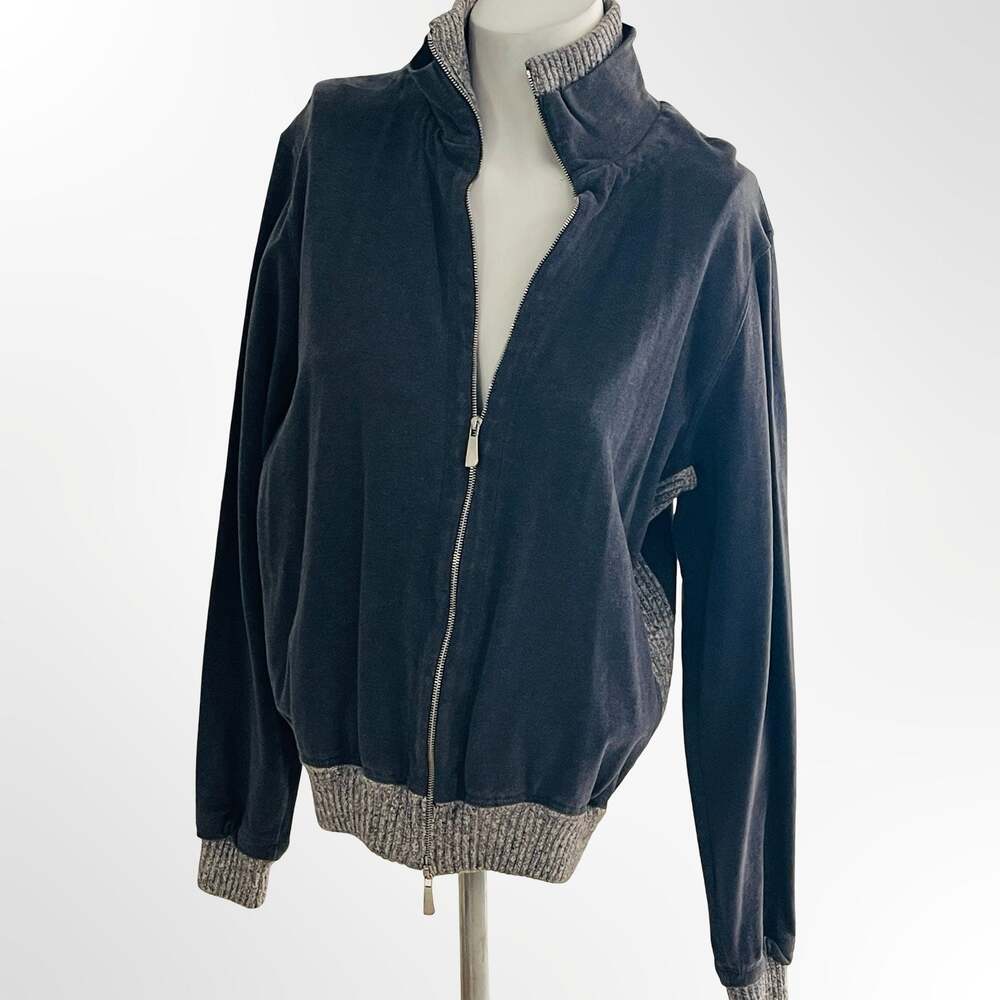 Malo Full-Zip Jacket with Ribbed Trim